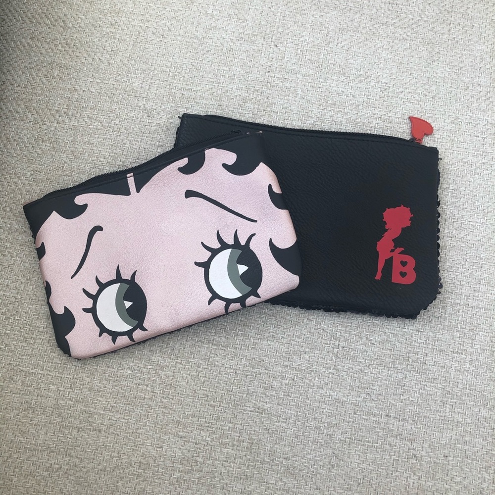Betty Boop and IPSY makeup pouches.